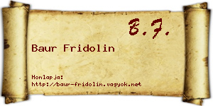 Baur Fridolin névjegykártya